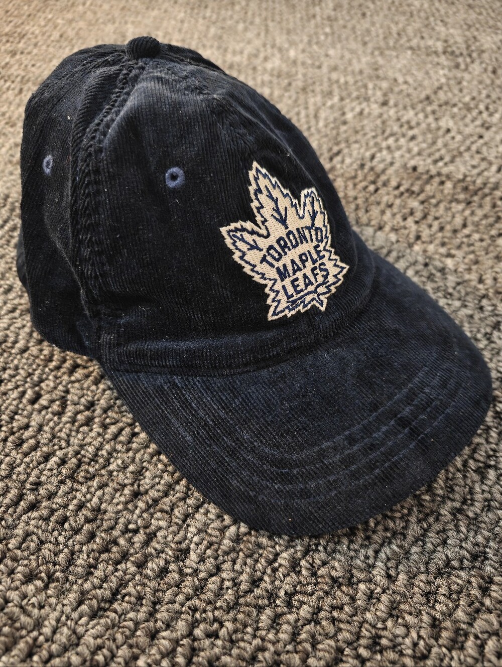 Toronto Maple Leafs Roger Edwards Sports Navy Corduroy Baseball Cap Size S/M